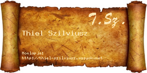 Thiel Szilviusz névjegykártya